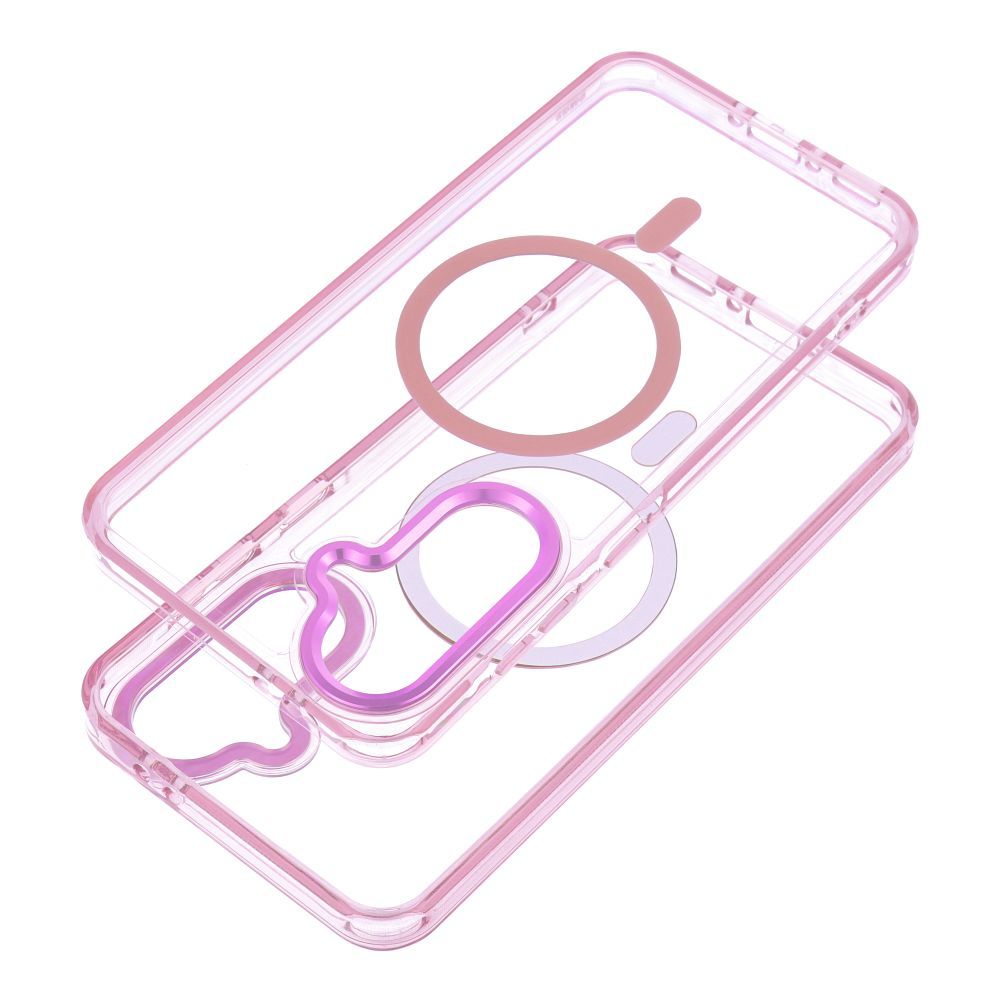 Case FRAME CLEAR HYBRID MAG COVER compatible with MagSafe for SAMSUNG S26 powder pink