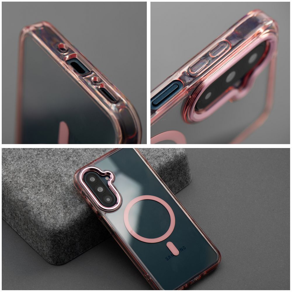Case FRAME CLEAR HYBRID MAG COVER compatible with MagSafe for SAMSUNG S26 powder pink