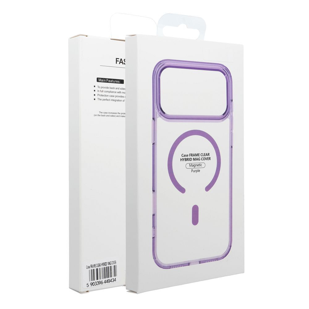 Case FRAME CLEAR HYBRID MAG COVER compatible with MagSafe for IPHONE 17 Pro purple