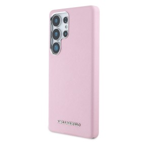 Zadní kryt Karl Lagerfeld PU Saffiano Metal Logo and Frame pro Samsung Galaxy S26 Ultra, růžová
