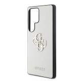 Guess PU Grained 4G Metal Logo Zadní Kryt pro Samsung Galaxy S25 Ultra Beige