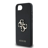 Guess PU Grained 4G Metal Logo Zadní Kryt pro iPhone 16e Black