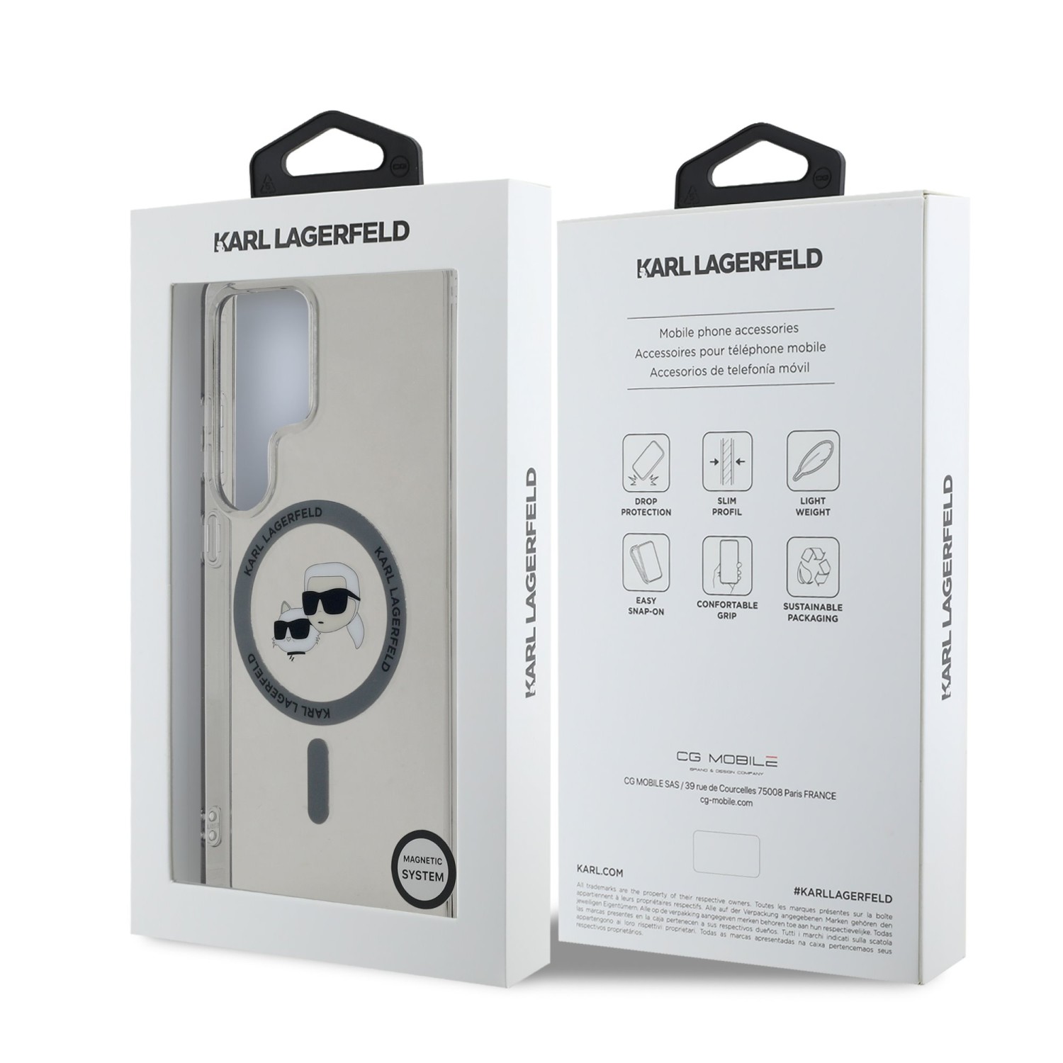 Karl Lagerfeld IML K&CH Heads MagSafe Zadní Kryt pro Samsung Galaxy S25 Ultra Black