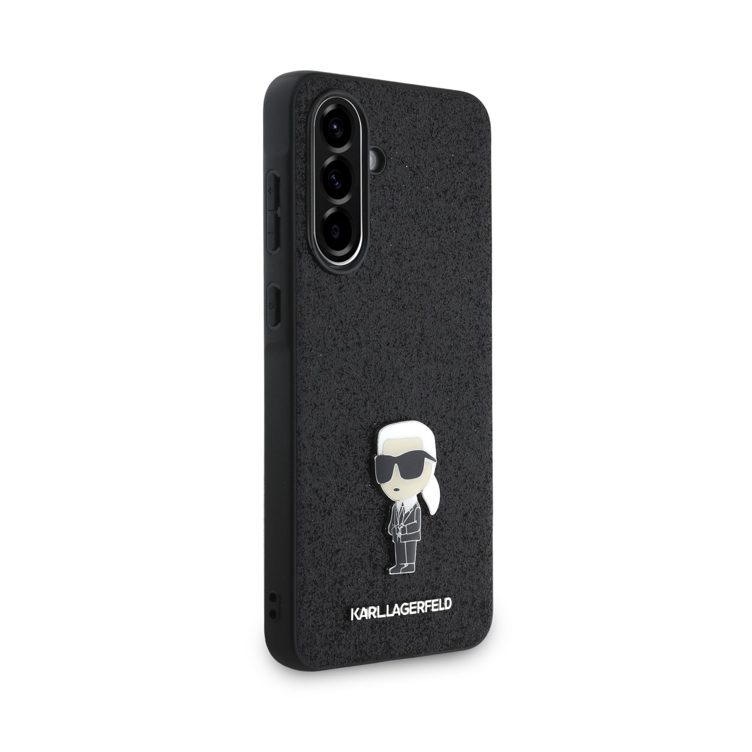 Karl Lagerfeld Fixed Glitter Metal Ikonik Zadní Kryt pro Samsung Galaxy A56 Black