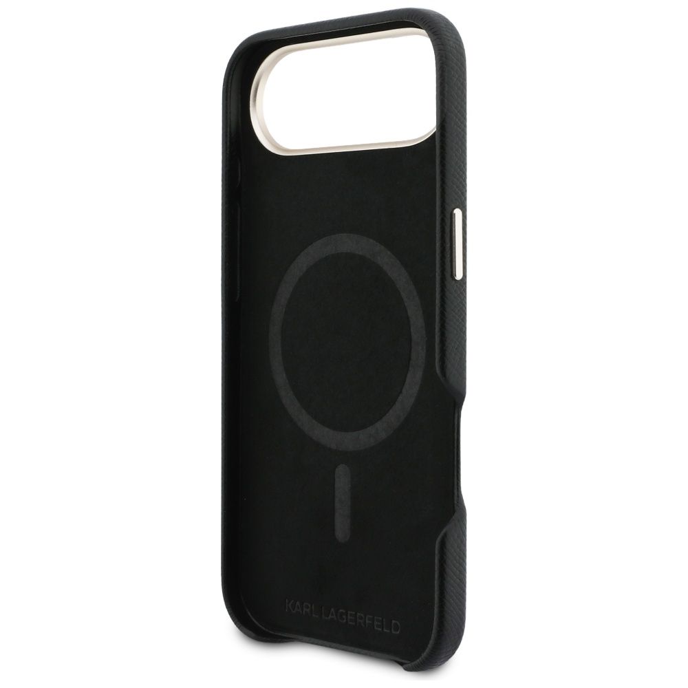 KARL LAGERFELD case for IPHONE 17 Air compatible with MagSafe KLHMP17M5PGFKHGK (PU FW W/ KHead Logo) black