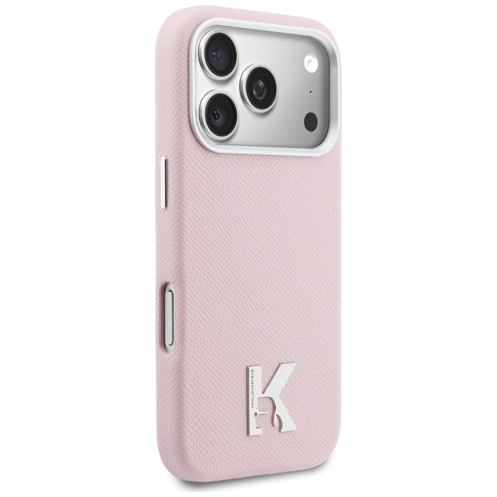 KARL LAGERFELD case for IPHONE 17 Pro compatible with MagSafe KLHMP17L5PGFKHGP (PU FW W/ KHead Logo) pink