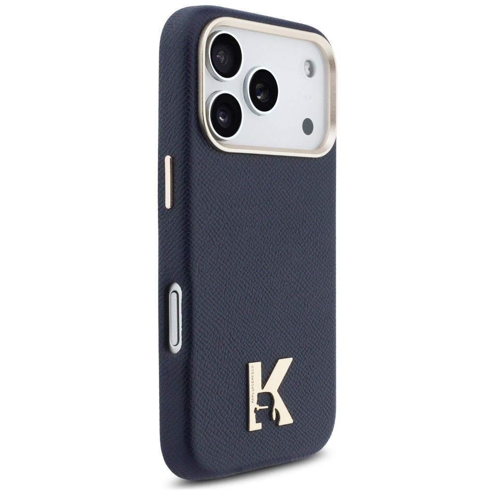 KARL LAGERFELD case for IPHONE 17 Pro compatible with MagSafe KLHMP17L5PGFKHGB (PU FW W/ KHead Logo) blue