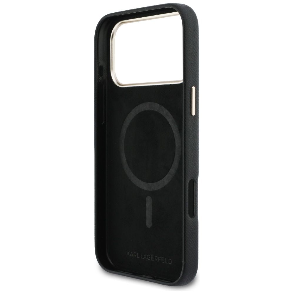 KARL LAGERFELD case for IPHONE 17 Pro Max compatible with MagSafe KLHMP17X5PGFKHGK (PU FW W/ KHead Logo) black