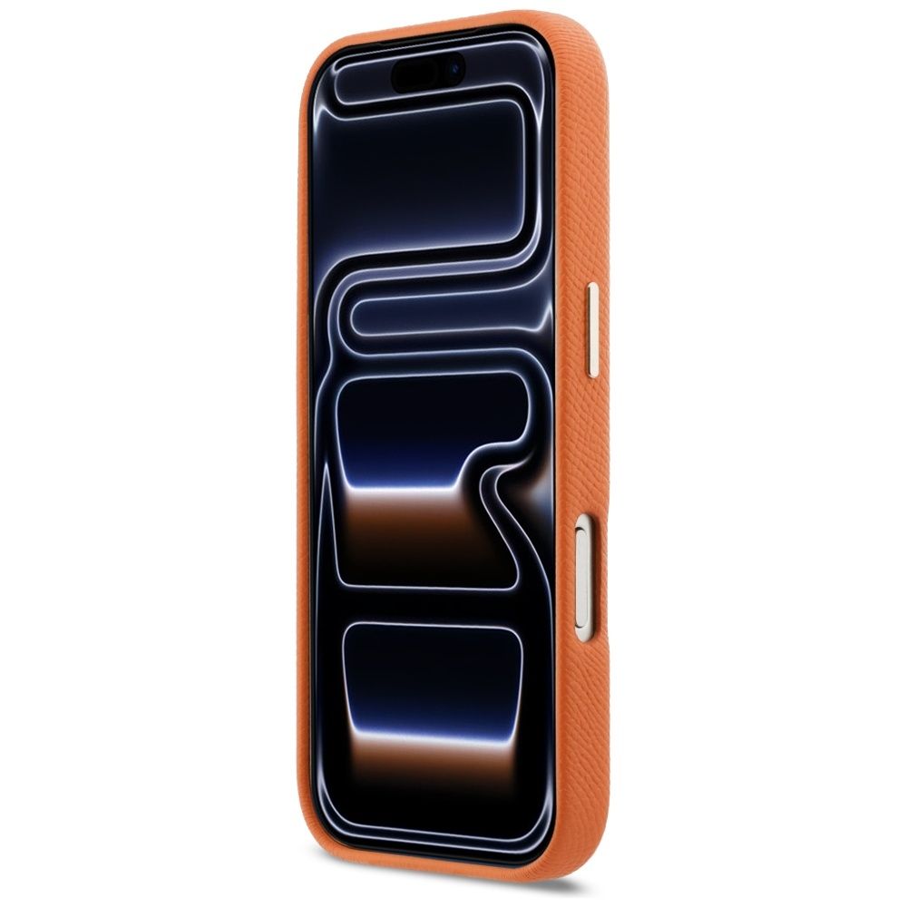 KARL LAGERFELD case for IPHONE 17 Pro compatible with MagSafe KLHMP17L5PGFKHGO (PU FW W/ KHead Logo) orange