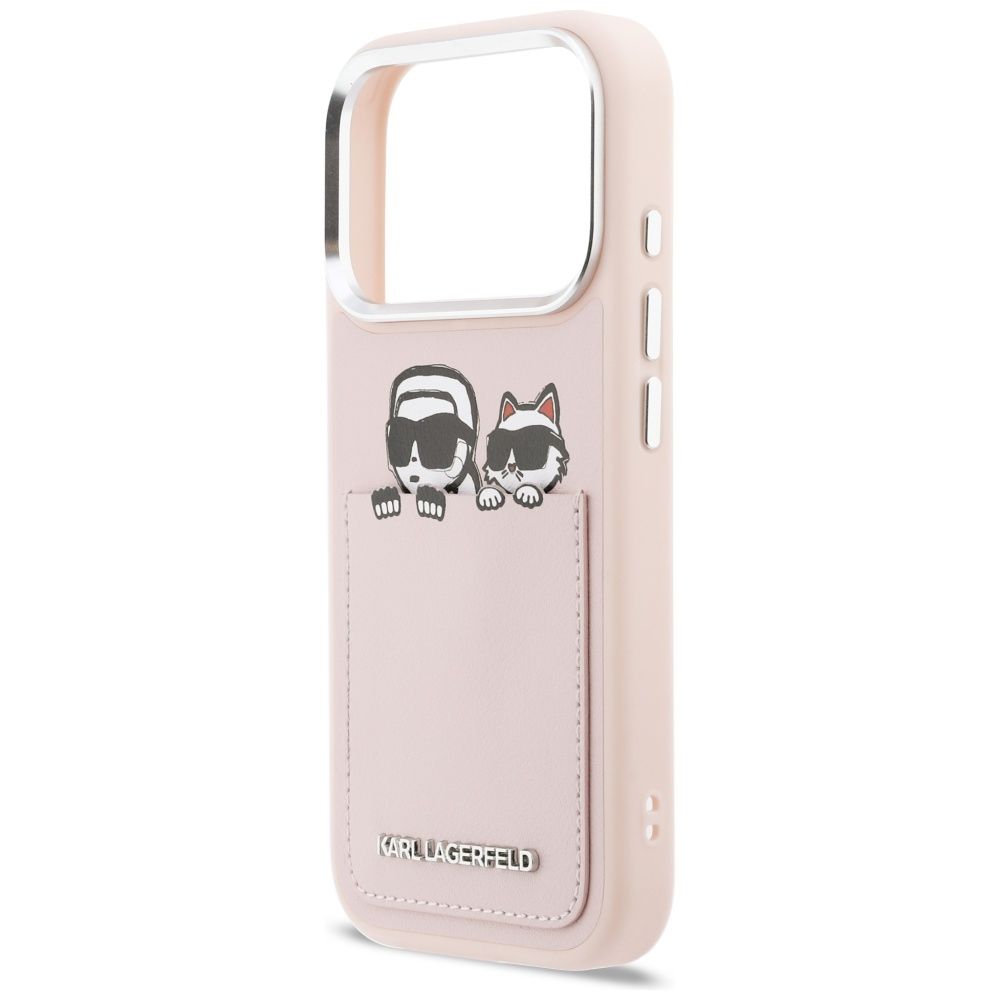 KARL LAGERFELD case for IPHONE 17 Pro KLHCP17L6PCSPKCP (PU W/ K&C Print & Pocket) pink