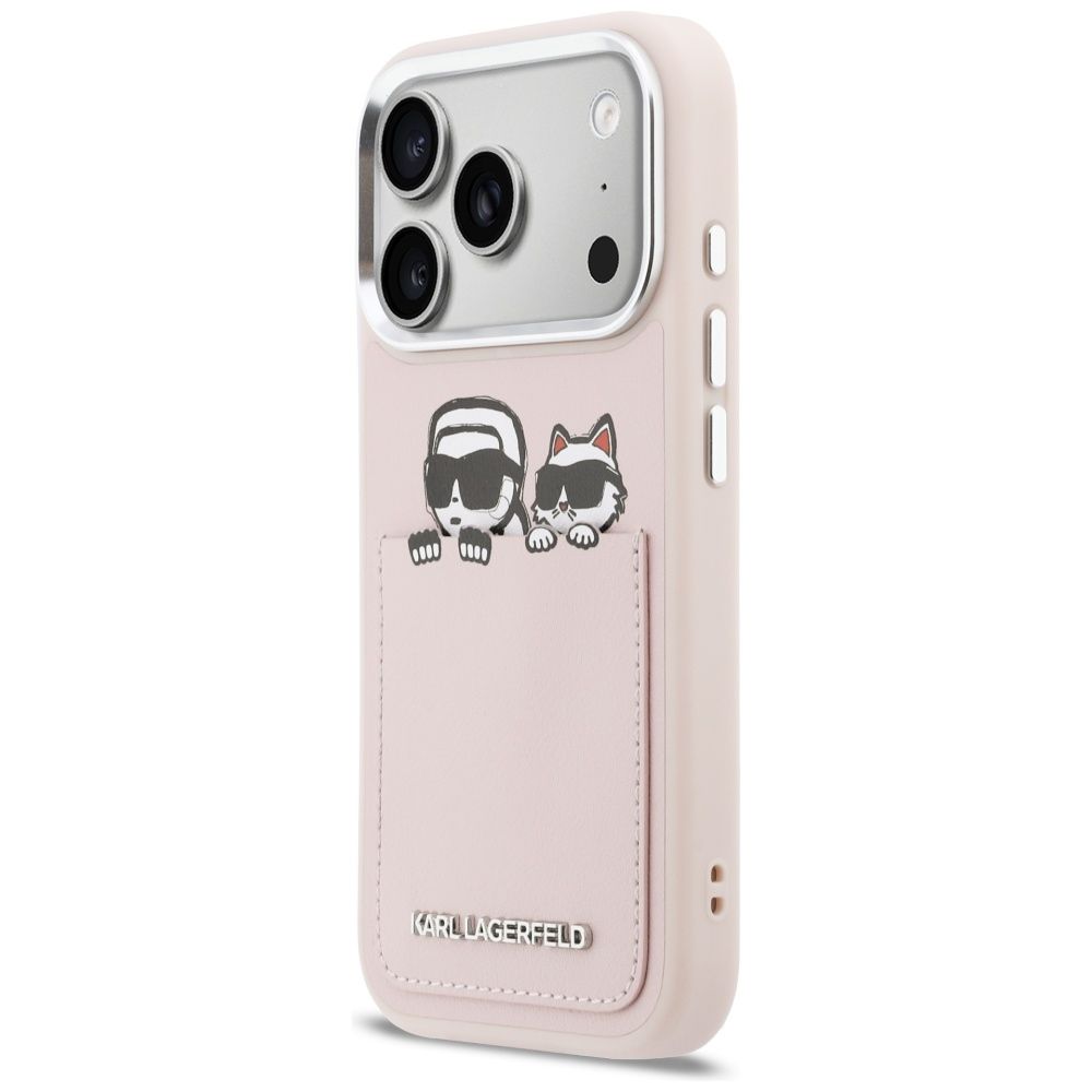 KARL LAGERFELD case for IPHONE 17 Pro Max KLHCP17X6PCSPKCP (PU W/ K&C Print & Pocket) pink