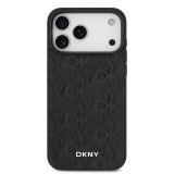 DKNY PU Leather Grid Pattern Magsafe Zadní Kryt pro iPhone 17 Pro Max Black