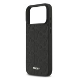 DKNY PU Leather Grid Pattern Magsafe Zadní Kryt pro iPhone 17 Pro Max Black