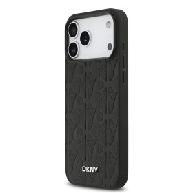 Zadní kryt DKNY PU Leather Grid Pattern Magsafe pro Apple iPhone 17 Pro Max, black