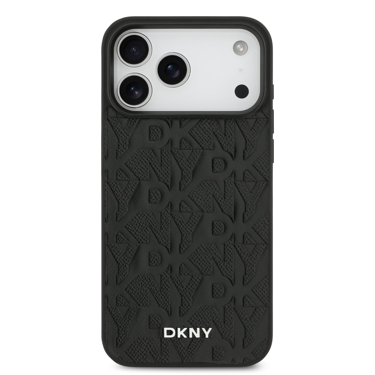 DKNY PU Leather Grid Pattern Magsafe Zadní Kryt pro iPhone 17 Pro Max Black