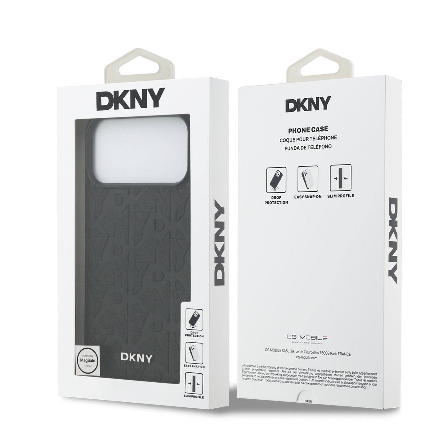 DKNY PU Leather Grid Pattern Magsafe Zadní Kryt pro iPhone 17 Pro Max Black
