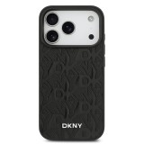 DKNY PU Leather Grid Pattern Magsafe Zadní Kryt pro iPhone 17 Pro Black