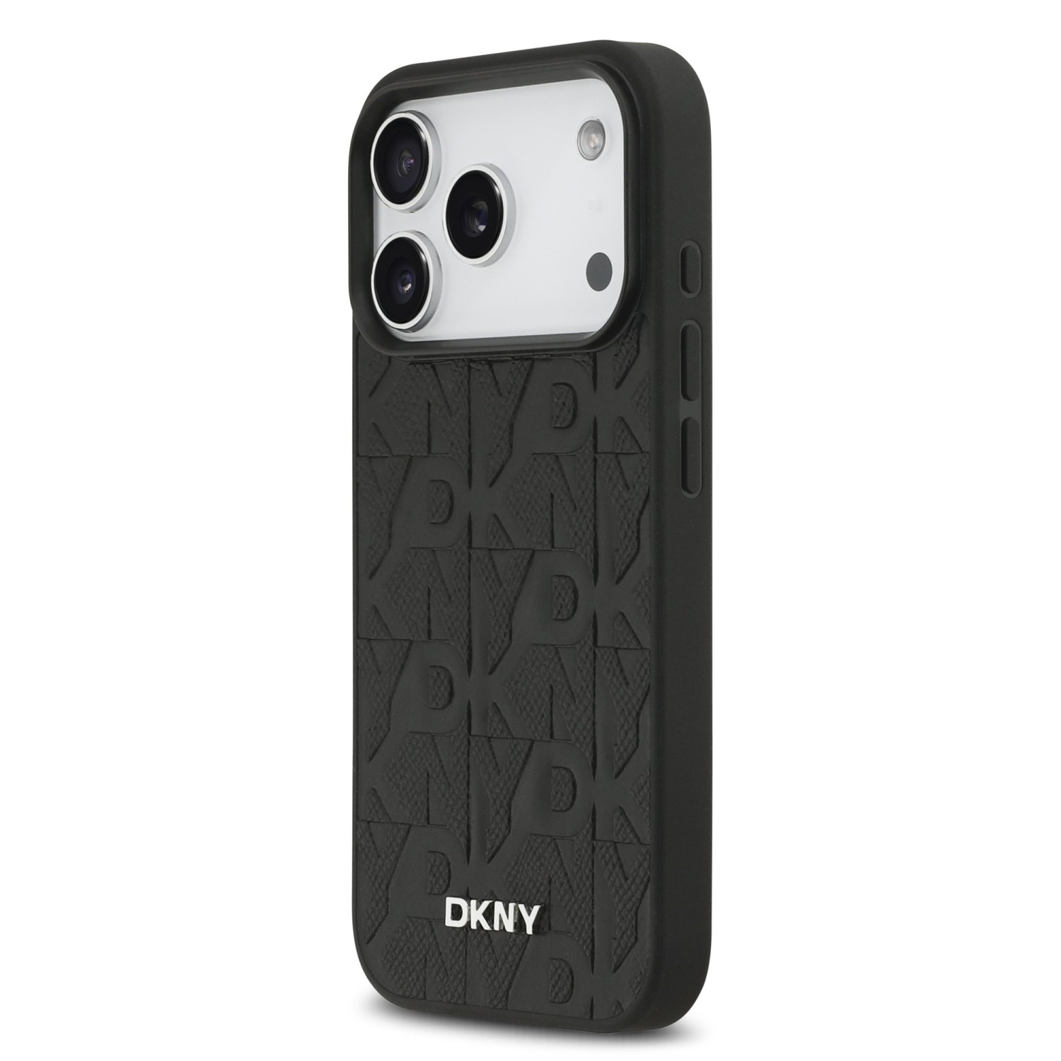 DKNY PU Leather Grid Pattern Magsafe Zadní Kryt pro iPhone 17 Pro Black