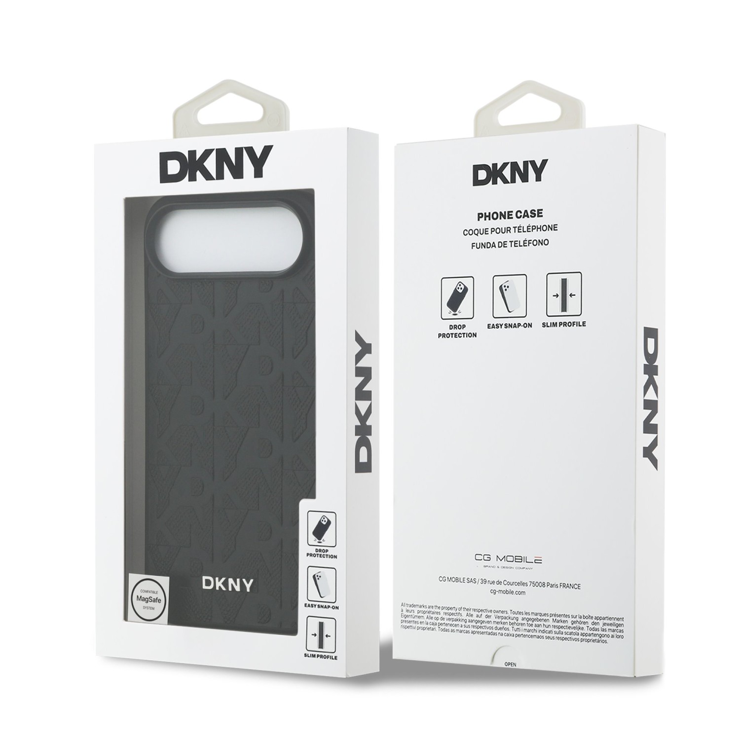 DKNY PU Leather Grid Pattern Magsafe Zadní Kryt pro iPhone Air Black