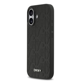 Zadní kryt DKNY PU Leather Grid Pattern Magsafe pro Apple iPhone 17, black
