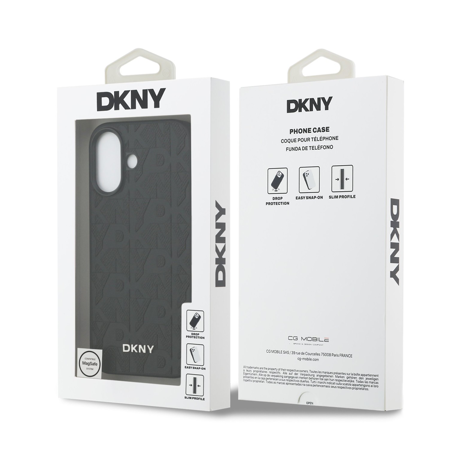 DKNY PU Leather Grid Pattern Magsafe Zadní Kryt pro iPhone 17 Black