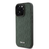 DKNY PU Leather Grid Pattern Magsafe Zadní Kryt pro iPhone 16 Pro Max Green