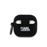 Karl Lagerfeld 3D Logo NFT Karl Head Silikonové Pouzdro pro AirPods 4 Black