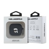 Karl Lagerfeld 3D Logo NFT Karl Head Silikonové Pouzdro pro AirPods 4 Black