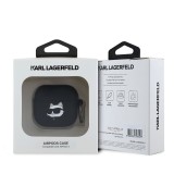 Karl Lagerfeld 3D Logo NFT Choupette Head Silikonové Pouzdro pro AirPods 4 Black