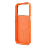 Guess PU Perforated 4G Zadní Kryt pro iPhone 17 Pro Orange