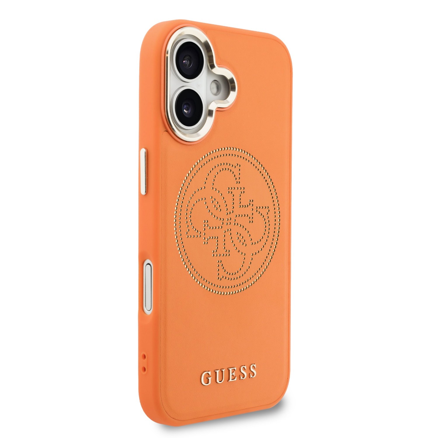 Guess PU Perforated 4G Zadní Kryt pro iPhone 17 Orange