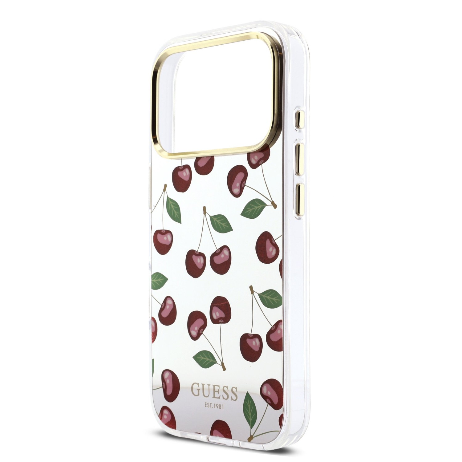 Guess PC/TPU Mirror Glitter Cherry MagSafe Zadní Kryt pro iPhone 17 Pro Max