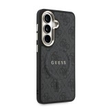 Guess PU Leather 4G Gold Frame Magnetic Zadní Kryt pro Samsung Galaxy S26 Black