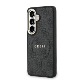Guess PU Leather 4G Gold Frame Magnetic Zadní Kryt pro Samsung Galaxy S26 Black