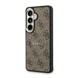 Guess PU Leather 4G Gold Frame Magnetic Zadní Kryt pro Samsung Galaxy S26 Brown