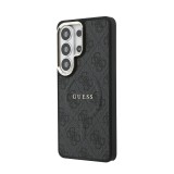 Guess PU Leather 4G Gold Frame Magnetic Zadní Kryt pro Samsung Galaxy S26 Ultra Black