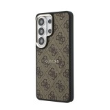 Guess PU Leather 4G Gold Frame Magnetic Zadní Kryt pro Samsung Galaxy S26 Ultra Brown