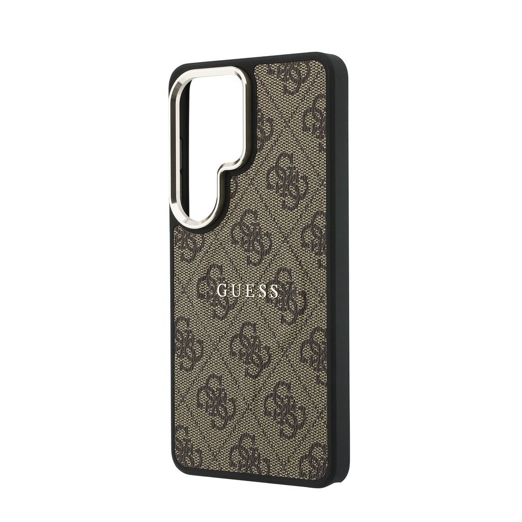 Guess PU Leather 4G Gold Frame Magnetic Zadní Kryt pro Samsung Galaxy S26 Ultra Brown