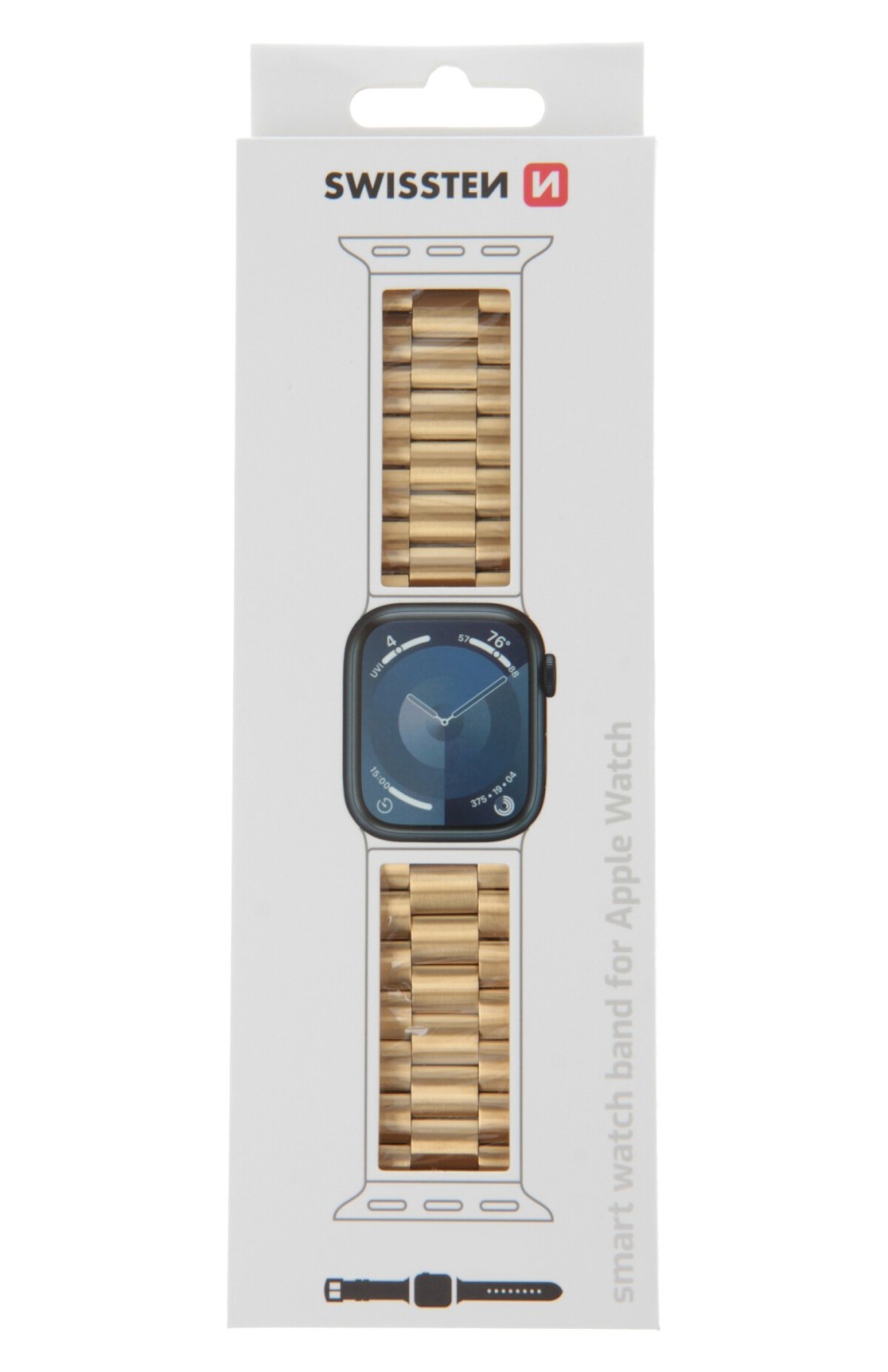 Swissten řemínek pro Apple Watch kovový 42 / 44 / 45 / 49 mm, zlatá