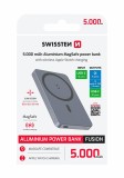 SWISSTEN POWER BANK FUSION 5000 mAh S NABÍJENÍM APPLE WATCH (kompatibilní s MagSafe) STŘÍBRNÁ