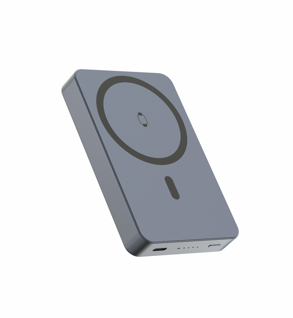 SWISSTEN POWER BANK FUSION 10000 mAh S NABÍJENÍM APPLE WATCH (kompatibilní s MagSafe) STŘÍBRNÁ