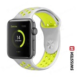 Swissten řemínek pro Apple Watch silikonový - sport 42 / 44 / 45 / 49 mm, stříbrno žlutá