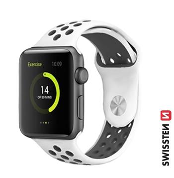 Swissten řemínek pro Apple Watch silikonový - sport 42 / 44 / 45 / 49 mm, platinovo černá