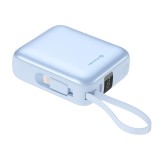 SWISSTEN POWER BANK SPACE 10000 mAh S INTEGROVANÝMI KABELY USB-C A LIGHTNING MODRÁ