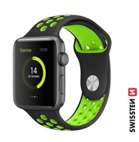 Swissten řemínek pro Apple Watch silikonový - sport 38 / 40 / 41 mm, černo zelená