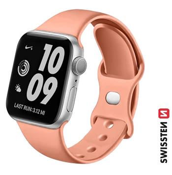 Swissten řemínek pro Apple Watch silikonový 42 / 44 / 45 / 49 mm, oranžovo růžová