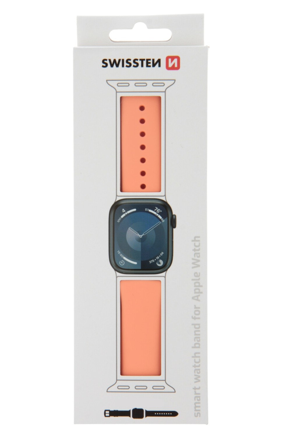 Swissten řemínek pro Apple Watch silikonový 42 / 44 / 45 / 49 mm, oranžovo růžová