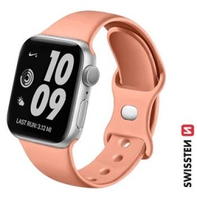 Swissten řemínek pro Apple Watch silikonový 38 / 40 / 41 mm, oranžovo růžová