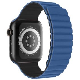 Swissten řemínek pro Apple Watch silikonový - magnetic 38 / 40 / 41 mm, modro černá
