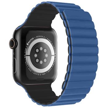 Swissten řemínek pro Apple Watch silikonový - magnetic 38 / 40 / 41 mm, modro černá